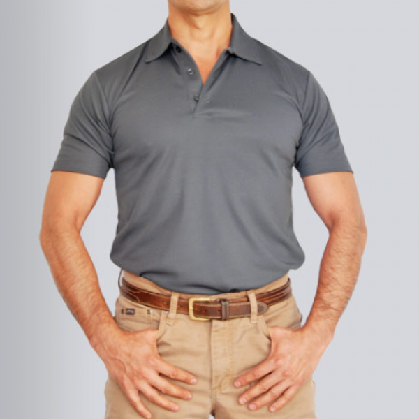 Gray dri fit polo sales